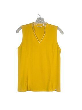 Lady Hagen Golf Polo Shirt Womens XS Yellow Sleeveless Vneck Summer